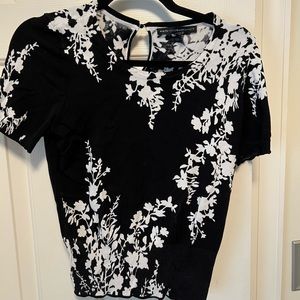 Black and white floral White House Black market sweater